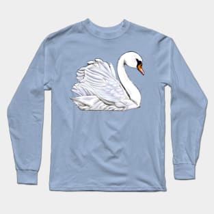 Swan - beautiful white swan Long Sleeve T-Shirt